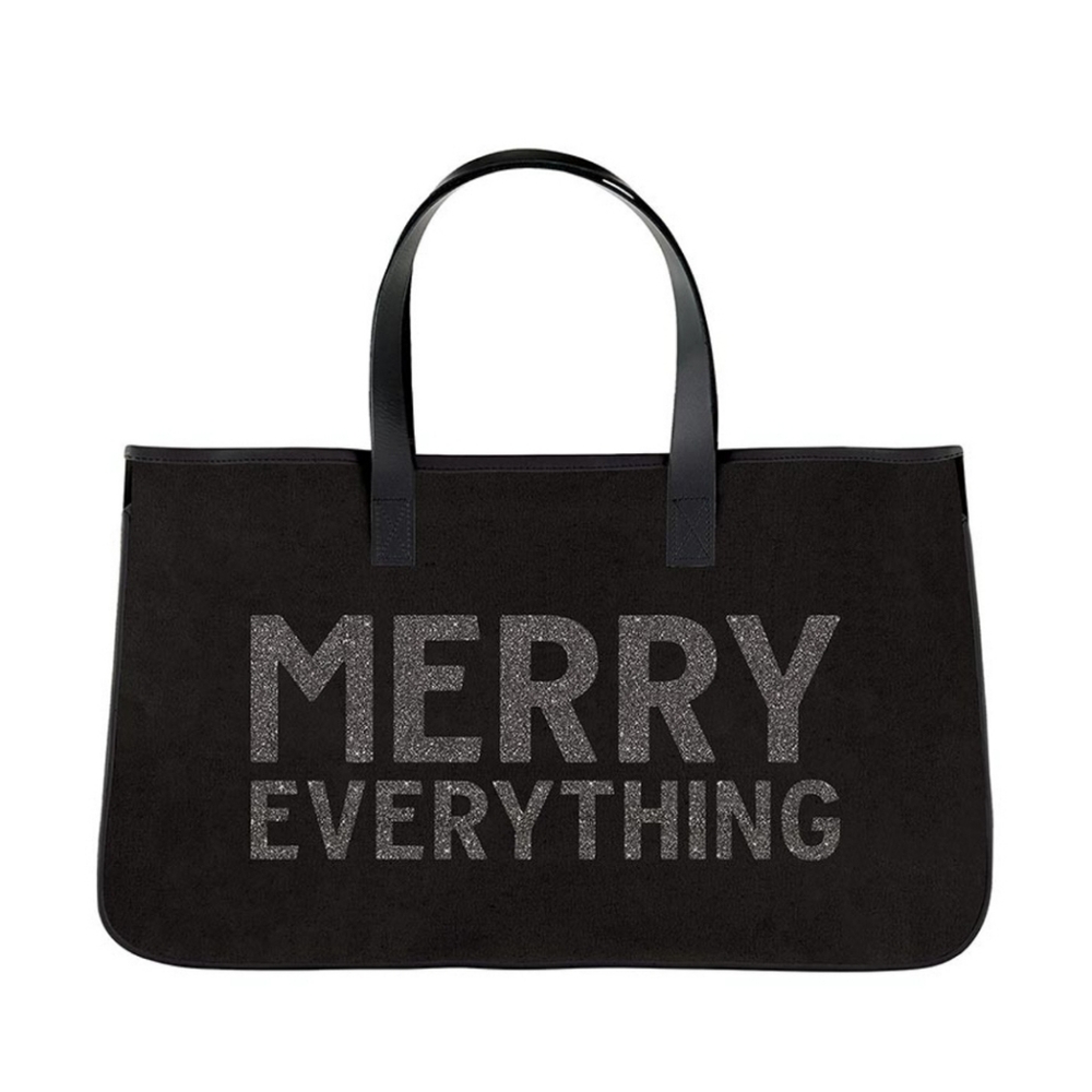 “MERRY EVERYTHING” Holiday Canvas Tote Bag – NEW